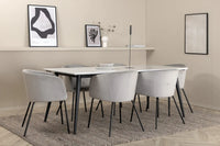 Spisegruppe Berit & Jimmy 195 x 90 – grå og hvit