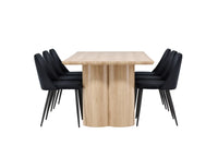 Spisegruppe 2-pakk 210 x 100 – svart og natur