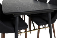 Spisegruppe Gold & Leone 180 x 85 + spisestol 2-pakk – svart