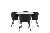 Spisegruppe Berit & Silar 180 x 90 – svart og hvit