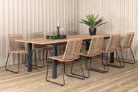 Spisegruppe Panama & Lindos 224 x 100 2-pakk – svart og brun