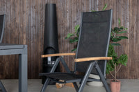 Posisjonsstol Panama & Marbella 2-pakk + Spisebord 160 x 100 – svart