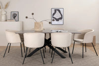 Spisegruppe Berit & Piazza 180 x 90 – beige og svart