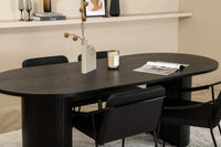 Spisestol Tvist & Bianca 2-pakk + Spisebord ovalt 200 x 90 – svart
