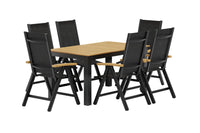 Posisjonsstol Panama 2-pakk + Rektangulært spisebord 152 x 90 – svart