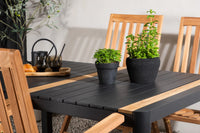 Spisebord Togo & Kenya 150 x 90 med posisjonsstoler – svart og natur