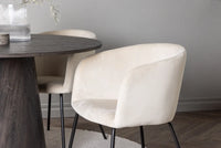Spisegruppe Berit & Lanzo rund ⌀120 – beige og mocca