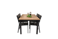 Spisestol Levels & Mexico 2-pakk – svart + Rektangulært spisebord 180 x 90 – natur