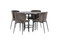 Spisestol Modesto & Copenhagen 2-pakk – brun + Spisebord rundt ⌀115 – mocca
