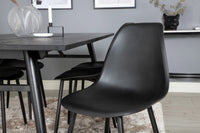 Spisegruppe Sleek & Polar rektangulær 195 x 95 + 2-pakk spisestoler – svart