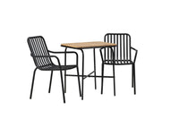 Kafébord Holmbeck & Peking 70 x 55 + spisestol 2-pakk – natur og svart