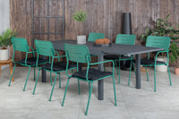 Spisegruppe Nicke & Marbella 2-pakk + Spisebord 160 x 100 – grønn og svart