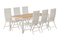 Spisegruppe Break 205 x 90 + 2-pakk spisestoler – beige