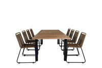 Spisegruppe Panama & Lindos 224 x 100 2-pakk – svart og brun