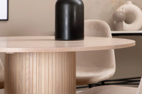Spisebord Bianca & Polar rundt ⌀110 + Spisestol 2-pakk – whitewash og beige