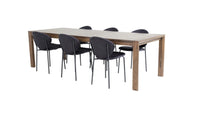 Spisegruppe 170 x 95 2-pakk – natur og svart
