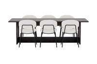 Spisegruppe Chico & Milly 2-pakk 235 × 100 – hvit og svart