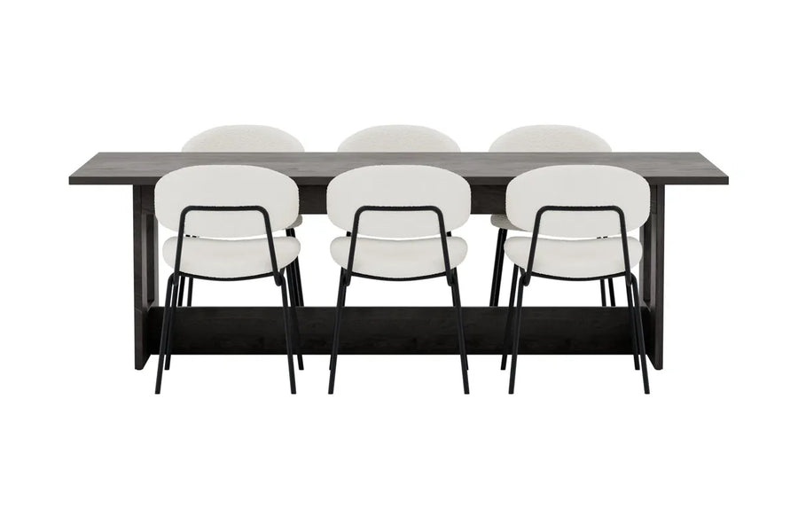 Spisegruppe Chico & Milly 2-pakk 235 × 100 – hvit og svart
