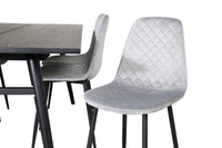 Spisegruppe Sleek & Polar 195 x 95 med 2-pakk spisestoler – svart og grå