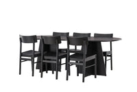 Spisegruppe Bootcut & Montros Oval 230 x 115 + 2-pakk spisestoler – svart