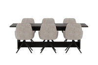 Spisestol 2-pakk + rektangulært spisebord 235 × 100 – brun og svart