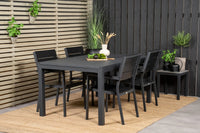 Spisestol Levels & Marbella 2-pakk + rektangulært spisebord 160 x 100 – svart