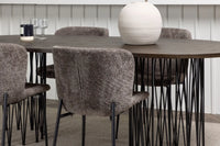 Spisestol Modesto & Stone 2-pakk + Spisebord ovalt 220 x 100 – brun og mokka