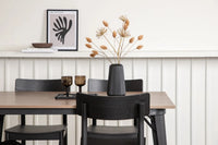 Spisegruppe Tempe & Montros 140 x 80 med 2-pakk spisestoler – valnøtt og svart