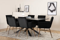 Spisegruppe Petra & Piazza 180 x 90 – svart