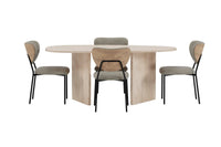 Spisestol Butterfly & Grönvik 2-pakk – beige + Spisebord ovalt 180 x 90 – natur