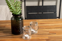 Spisestol 2-pakk – svart + Rektangulært spisebord 205 x 90 – natur