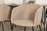 Spisegruppe Berit & Uno 200 x 90 – beige og svart