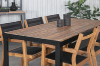 Spisestol Venice & Bois 2-pakk + Spisebord rektangulært 205 x 90 – natur
