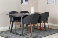 Spisestol Arch & Inca 2-pakk + Rektangulært spisebord 160 x 85 – svart