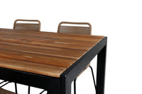Spisestol 2-pakk + rektangulært spisebord 205 x 90 – brun og natur