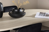 Spisestol Night & Andy 2-pakk – svart + ovalt spisebord 180 x 90 – whitewash