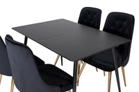 Spisegruppe Silar & Velvet Deluxe 120 x 80 – svart