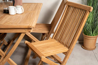 Spisestol Kenya 2-pakk + rektangulært spisebord 120 x 70 – natur
