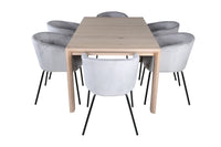Spisegruppe Slider & Berit 170 x 95 – hvitvasket og grå