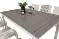 Spisegruppe Levels & Santorini 160 x 100 + 2-pakk spisestol – hvit
