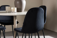 Spisestol Polar & Lycke 2-pakk – svart + Spisebord rundt ⌀110 – beige
