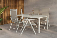 Spisestol Giardini 2-pakk + Rektangulært spisebord 150 x 85 – beige