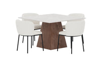 Spisegruppe Edina & Cael 2-pakk 120 x 120 – hvit og lys grå