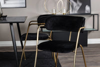 Spisestol Arrow & Dipp 2-pakk + Rektangulært spisebord 120 x 85 – svart