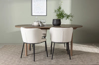 Spisestol Edina & Andy 2-pakk + Spisebord ovalt 180 x 90 – hvit og natur