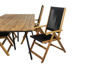 Spisestol Little John & Chan 2-pakk – svart + rektangulært spisebord 200 × 100 – natur