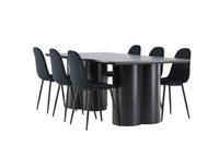 Spisegruppe Polar & Olivia 2-pakk 210 x 100 – svart