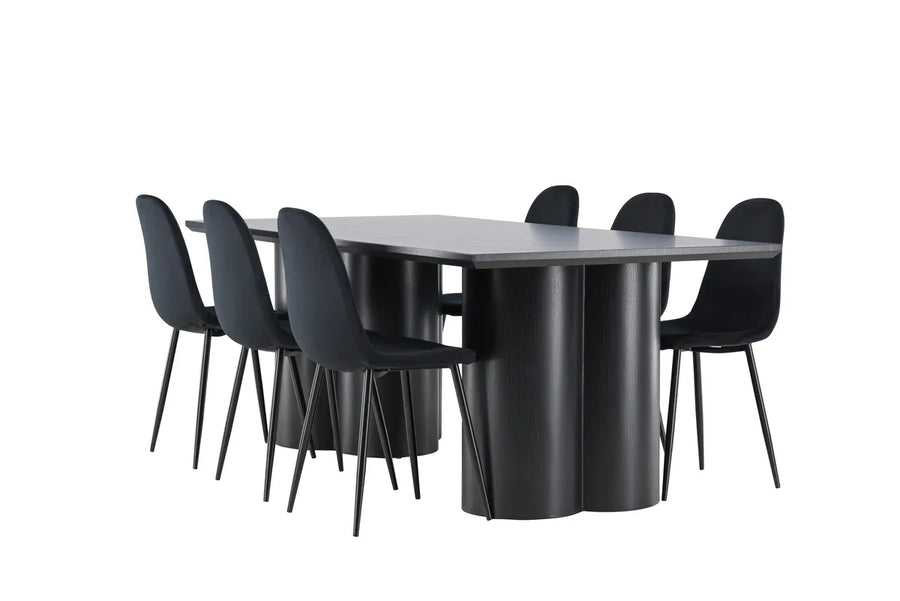 Spisegruppe Polar & Olivia 2-pakk 210 x 100 – svart