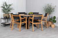 Spisestol Venice & Mexico 2-pakk – natur + Spisebord rundt ⌀140 – svart