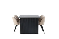 Spisegruppe 2-pakk 200 × 100 – beige og svart
